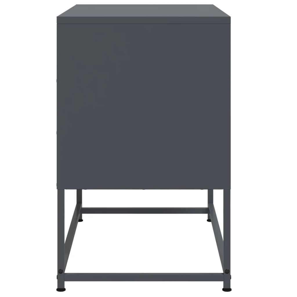 Mobile TV multimediale scaffale TV credenza mobile TV sala da pranzo soggiorno camera da letto antracite 68,5 x 39 x 60,5 cm acciaio antracite 02_0026406