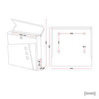 Cassetta postale con vano portagiornale V24 antracite 370 x 105 x 370 mm