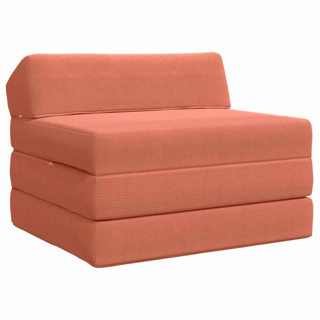 Divano Letto Pieghevole Rosso Arancio 200 x 70 x 10 cm 900033