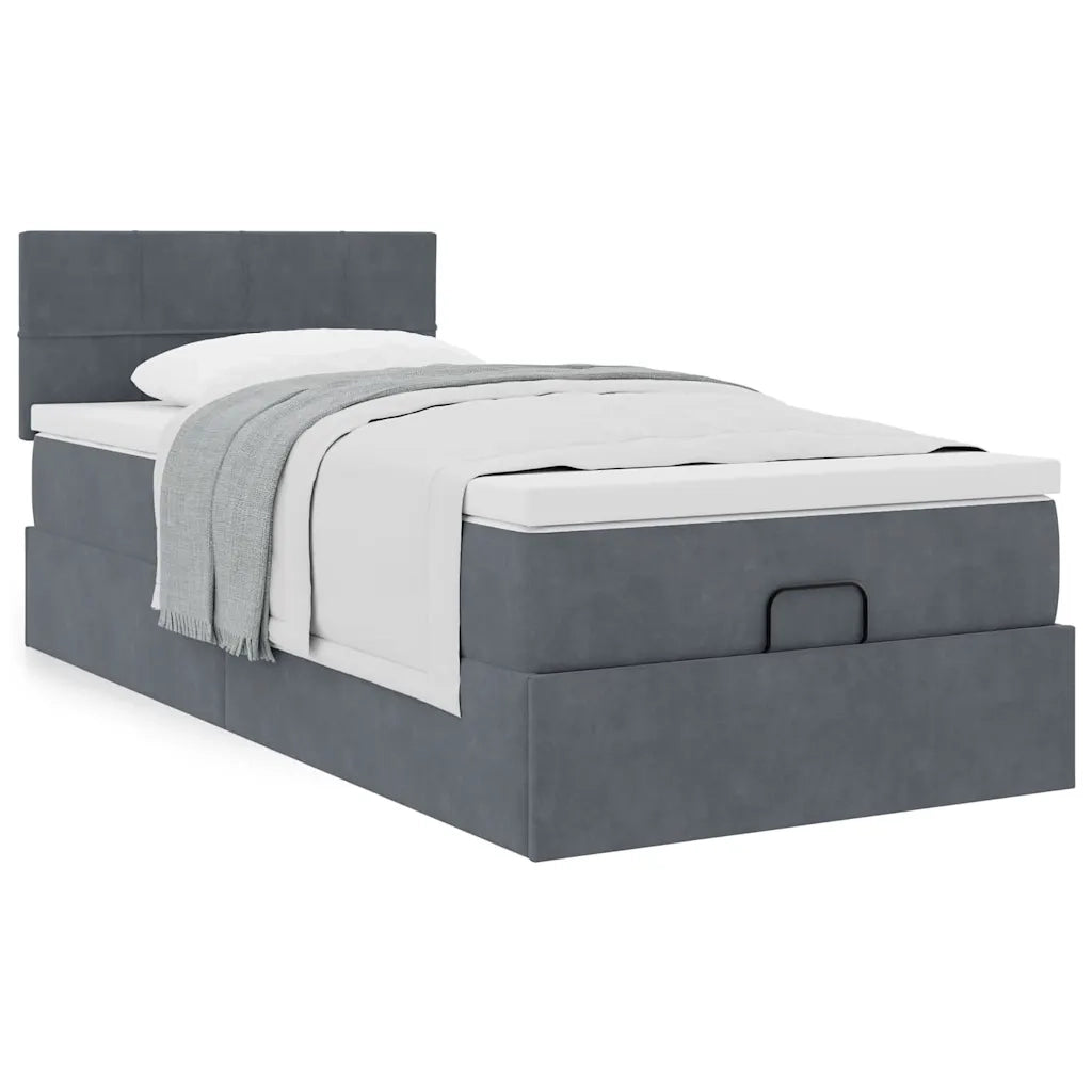 Struttura Letto Pouf con Materasso 100x200 cm Velluto 3311754