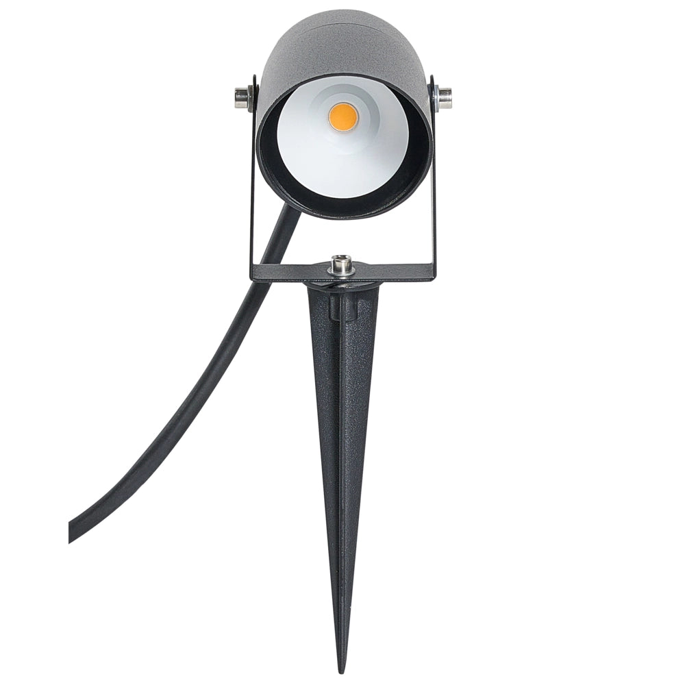 Set di 2 faretti da esterno a LED con picchetto in alluminio nero per giardino, stile moderno