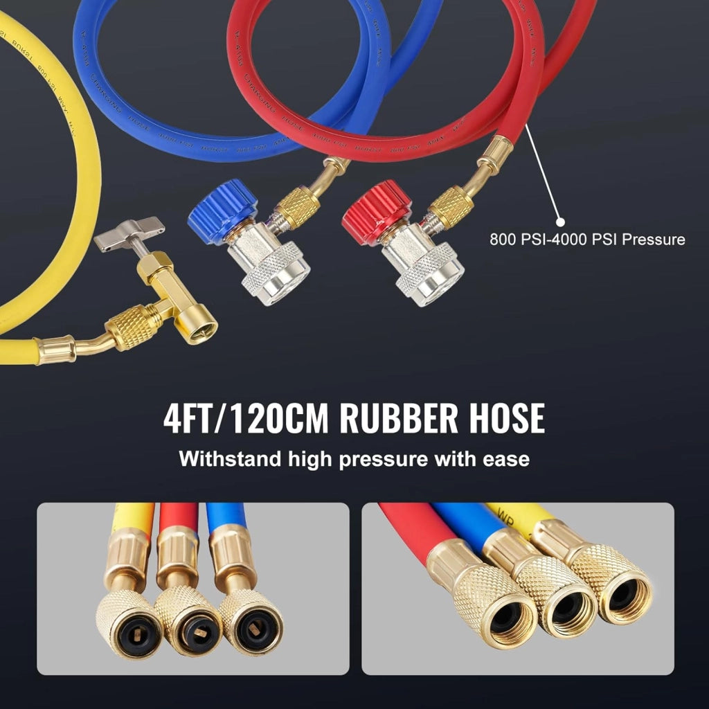Kit Pompa a Vuoto Monostadio per Aria Condizionata di Automobili 150W Pressione tra 55-276 Bar, Kit Pompa Vuoto 100 L/min per Riparazione di Condizionatore Frigo Refrigeranti HVAC