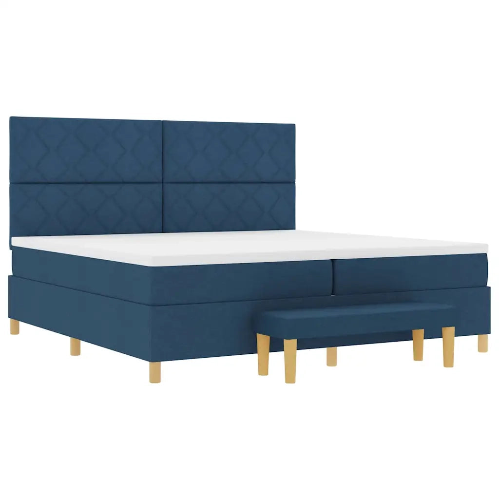 Letto a molle con materasso Blu 200 x 200 cm Tessuto 3344407