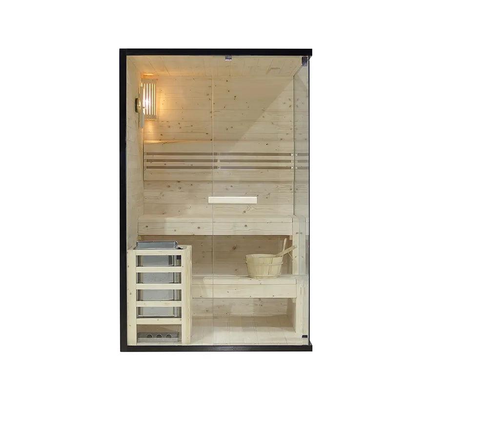 Sauna finlandese da interno 2 persone 120x120cm h190 in legno di abete | Kivi