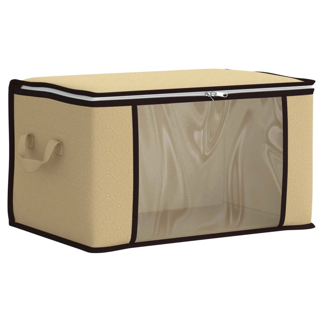 Scatola di stoccaggio con finestra laterale trasparente Crema CFW4362669