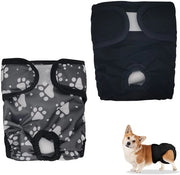 Prodotti per protezione durante l'ovulazione, gonne da protezione per animali femmina, alta assorbimento, slip con cuscinetto, lavabili e regolabili, impronte di piedi (S)