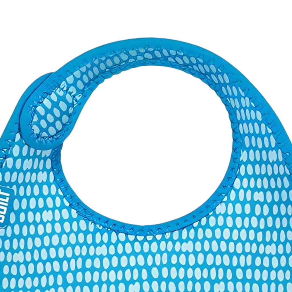 Set di 2 Bavaglini Neonato in Neoprene Motivo a Pois con Chiusura a Strappo Blu Built