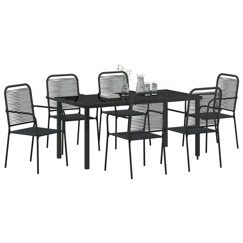 Set da Pranzo per Giardino 7 pcs Nero 3379160