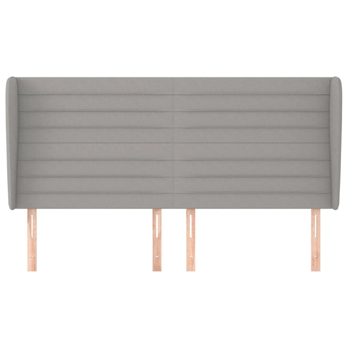 Testiera ad Orecchio Grigio Chiaro 203x23x118/128 cm in Tessuto