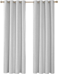 Tenda Porta Finestra Grigio 140x280 cm Tessuto Semitrasparente Coprente Occhielli Acciaio