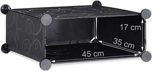 Scarpiera scaffale armadio portaoggetti con 12 armadietti 24 paia nero 13_0001634_3