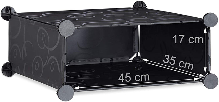 Scarpiera scaffale armadio portaoggetti con 12 armadietti 24 paia nero 13_0001634_3