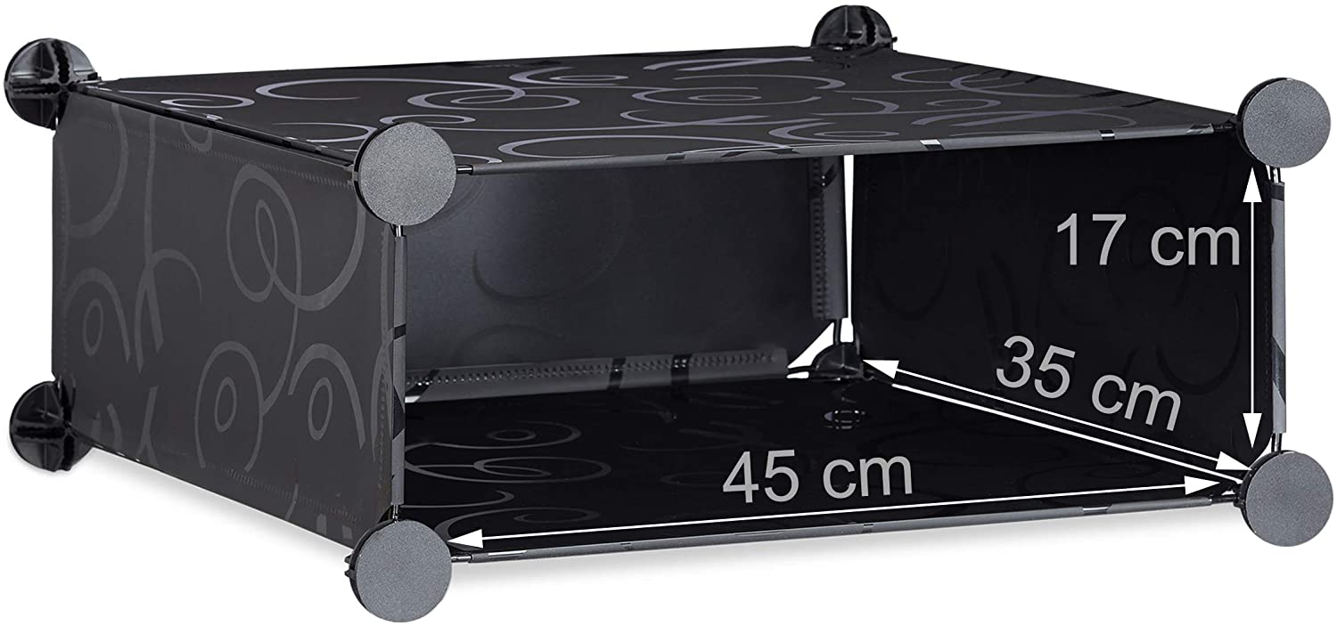 Scarpiera scaffale armadio portaoggetti 10 armadietti 20 paia 90 cm nero 13_0001633_3