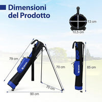 Borsa da Golf Leggera con Supporto, per Campo Pratica, Par 3 e Campi Esecutivi, Borsa da Golf con Tracolla Regolabile, Tasca e Portabottiglie per Donne e Uomini