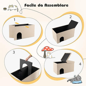 Mobile per Lettiera per Gatti, Panca Portaoggetti con Tappetino Impermeabile e Filtro al Carbone per il Controllo degli Odori e Coperchio Ribaltabile, 90 x 50 x 50 cm(Beige)