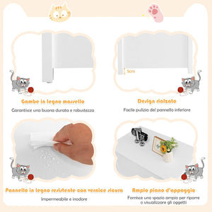 Mobile per Lettiera Gatti, con Apertura Superiore, Divisorio Rimovibile, Asta a Gas e Ganci in Metallo, Mobiletto Multiuso per Ingresso e Soggiorno, 82,5 x 51 x 51 cm, Carico Massimo 50 kg
