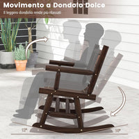 Panca a Dondolo da Giardino, Sedia a Dondolo in Legno con Seduta Ergonomica, Doppia Poltrona a Dondolo in Legno Massiccio per Esterno, Portico, Giardino, 111 x 85 x 89 cm