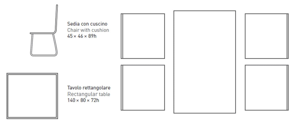 Set da Giardino Tavolo e 4 Sedie in Rete Stirata Ranieri Pacific