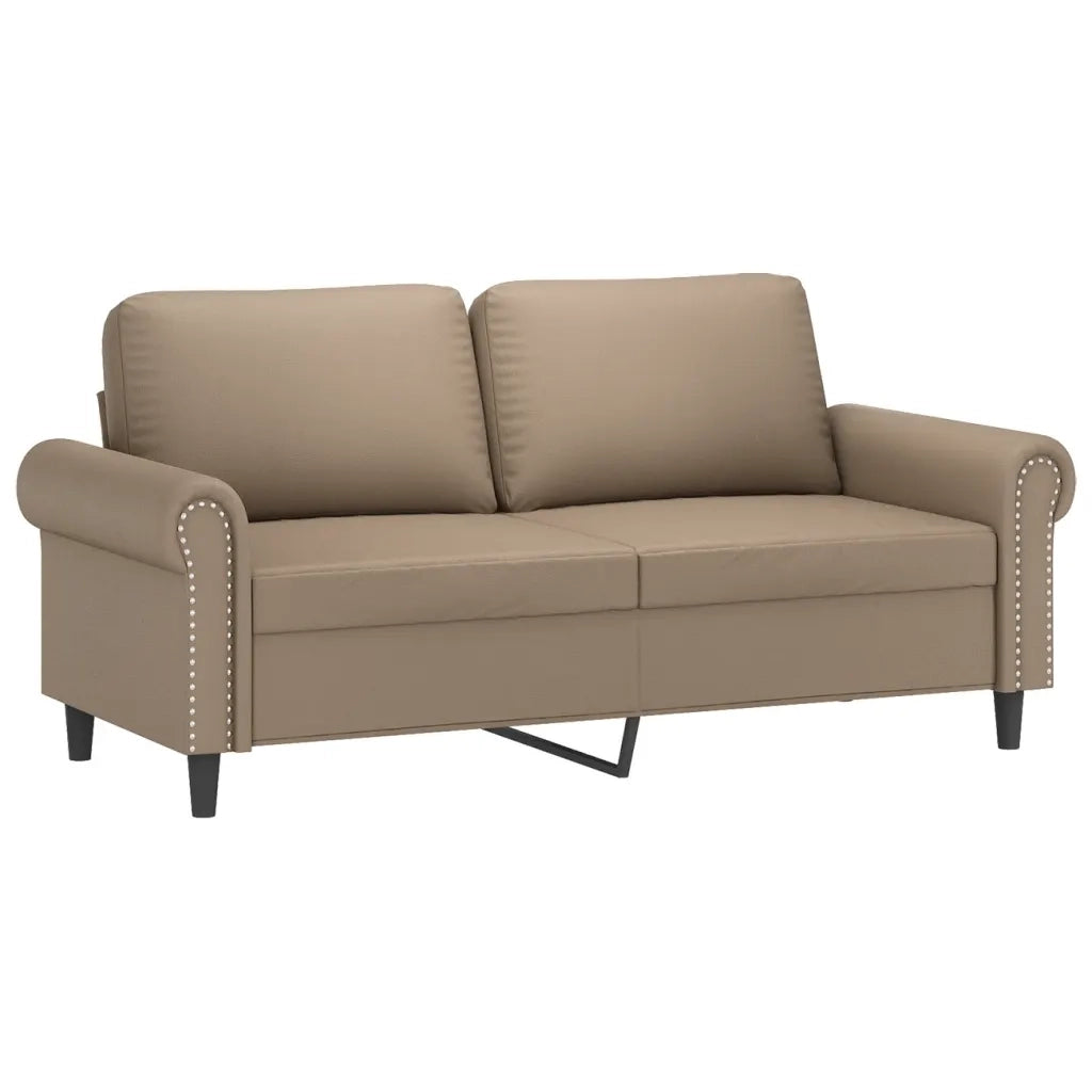 Set di Divani 3 pz con Cuscini Cappuccino in Similpelle