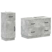 Set di Armadi da Bagno da 2 Pezzi HOORN Grigio Cemento 3417714