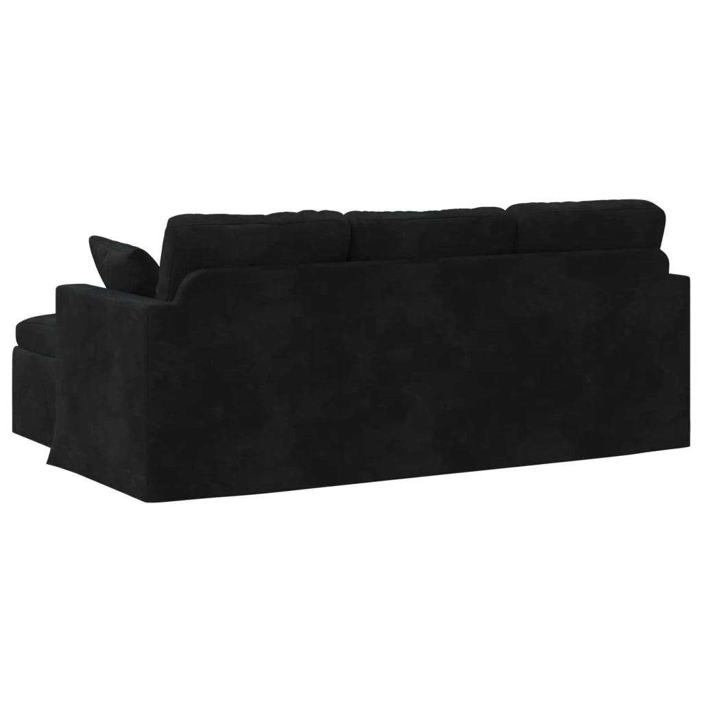 Divano Nero 198 x 134 x 80 cm Velluto