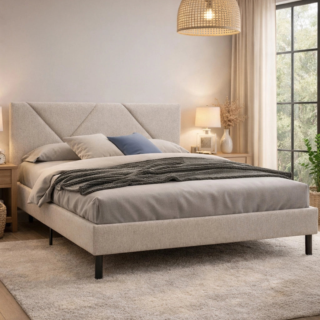 Morpheus, Letto Matrimoniale Dimensione Materasso 160x190 cm, Beige