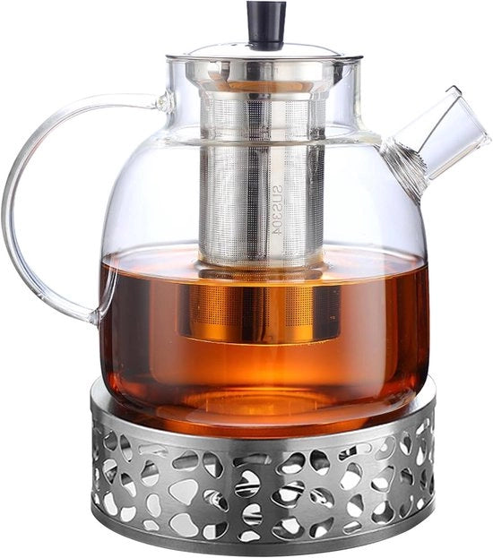 Teapot in vetro con filtro - Resistenze a lavastoviglie - Acciaio inossidabile