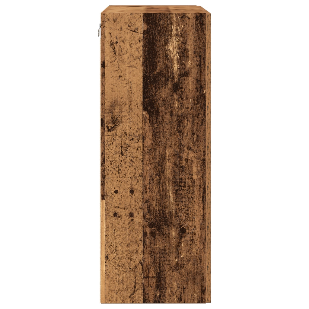 Armadio a muro con porte in vetro in legno antico 69,5x34x90 cm