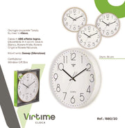 1 Pezzo Orologio da Parete Effetto Legno Fondo Bianco 35 cm 4 Colori