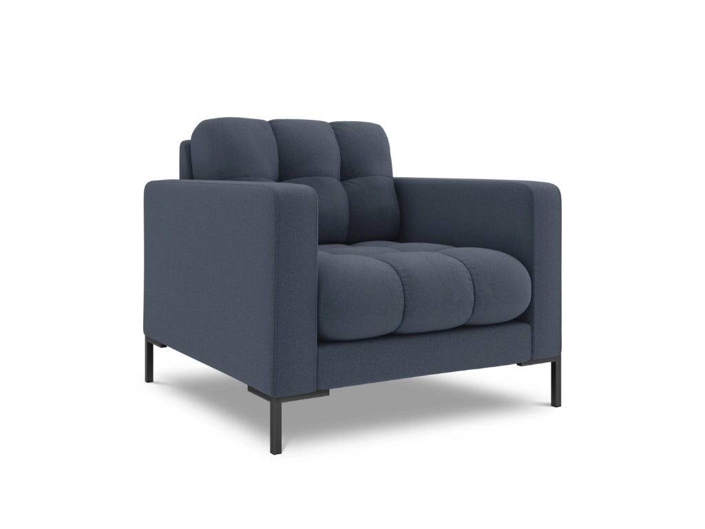 Cosmopolitan Design - Poltrona "Bali" in tessuto strutturato blu scuro 