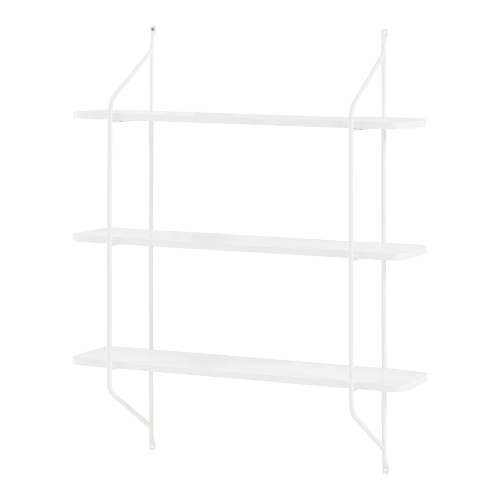 Scaffale da Parete Østfold a 3 Ripiani - Bianco [en.casa]