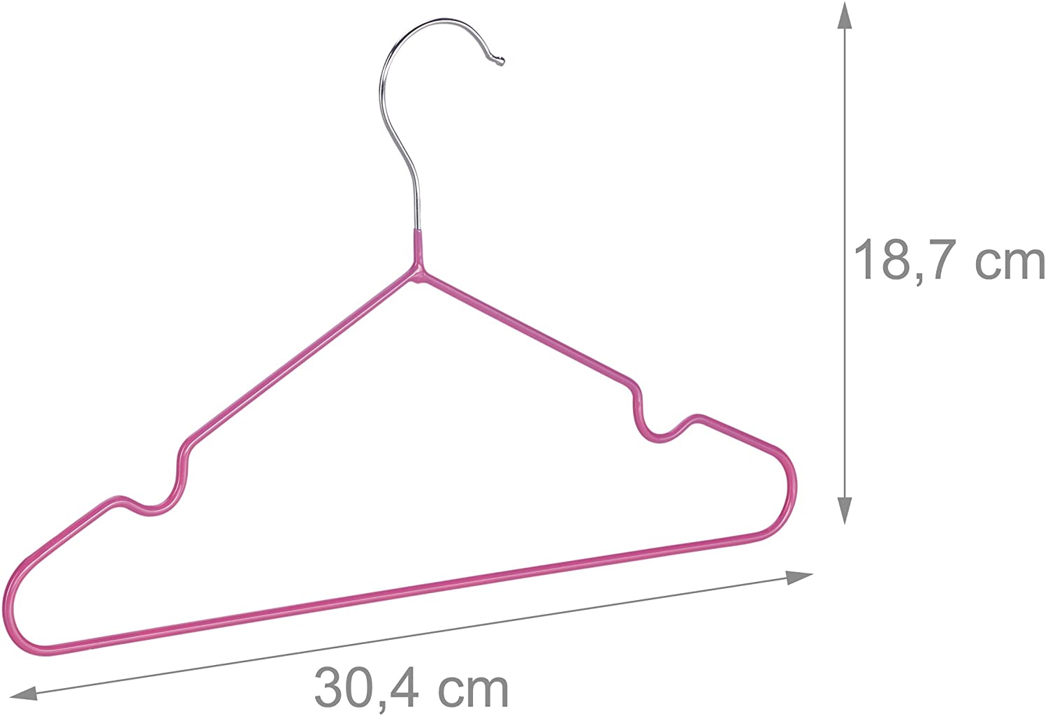 Set di 20 grucce per bambini con rivestimento in PVC rosa 13_0002487