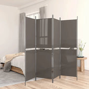 Divisorio Ambienti | Divider per stanze | Paravento a 4 Pannelli Antracite 200x200 cm Tessuto