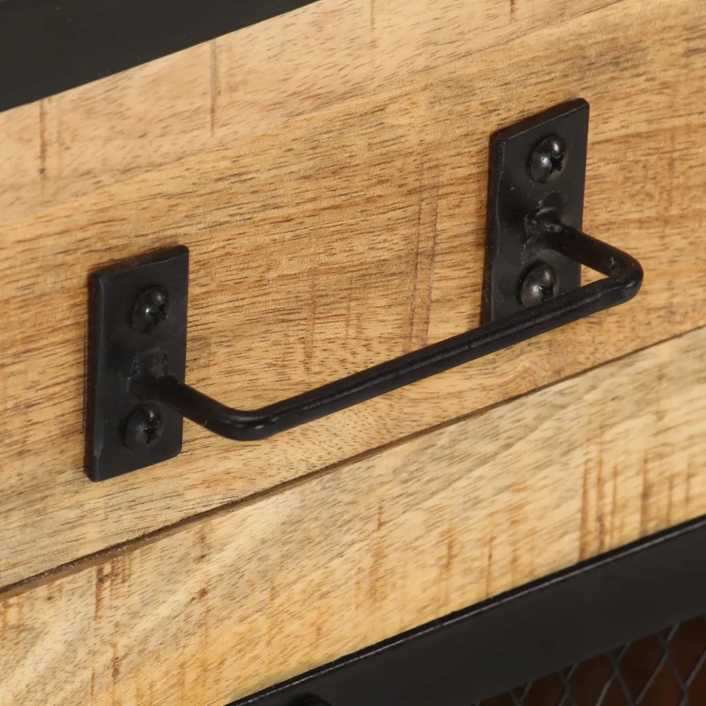 Comodino-Tavolino da notte 43x30x51 in Legno Massello di Mango Grezzo