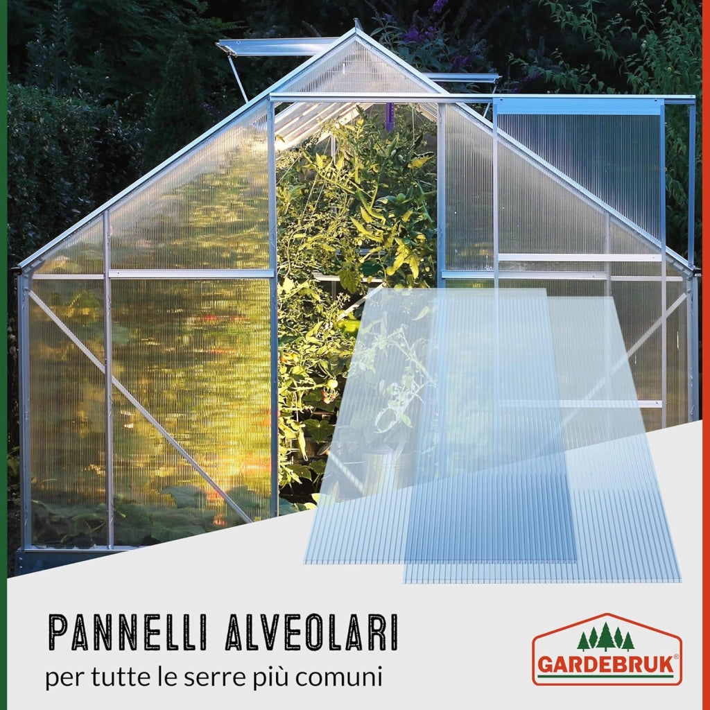 ® 14x Fogli Policarbonato Lastre Alveolari 4mm 121x60,5cm 10,3m² Pannelli Plastica Trasparenti Lastra Alveolare Pannello Copertura Tettoia