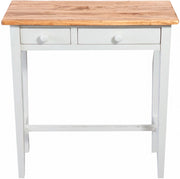 Biscottini Tavolino consolle Country in legno massello di tiglio struttura bianca anticata finitura naturale L73xPR36xH75 cm. Made in Italy