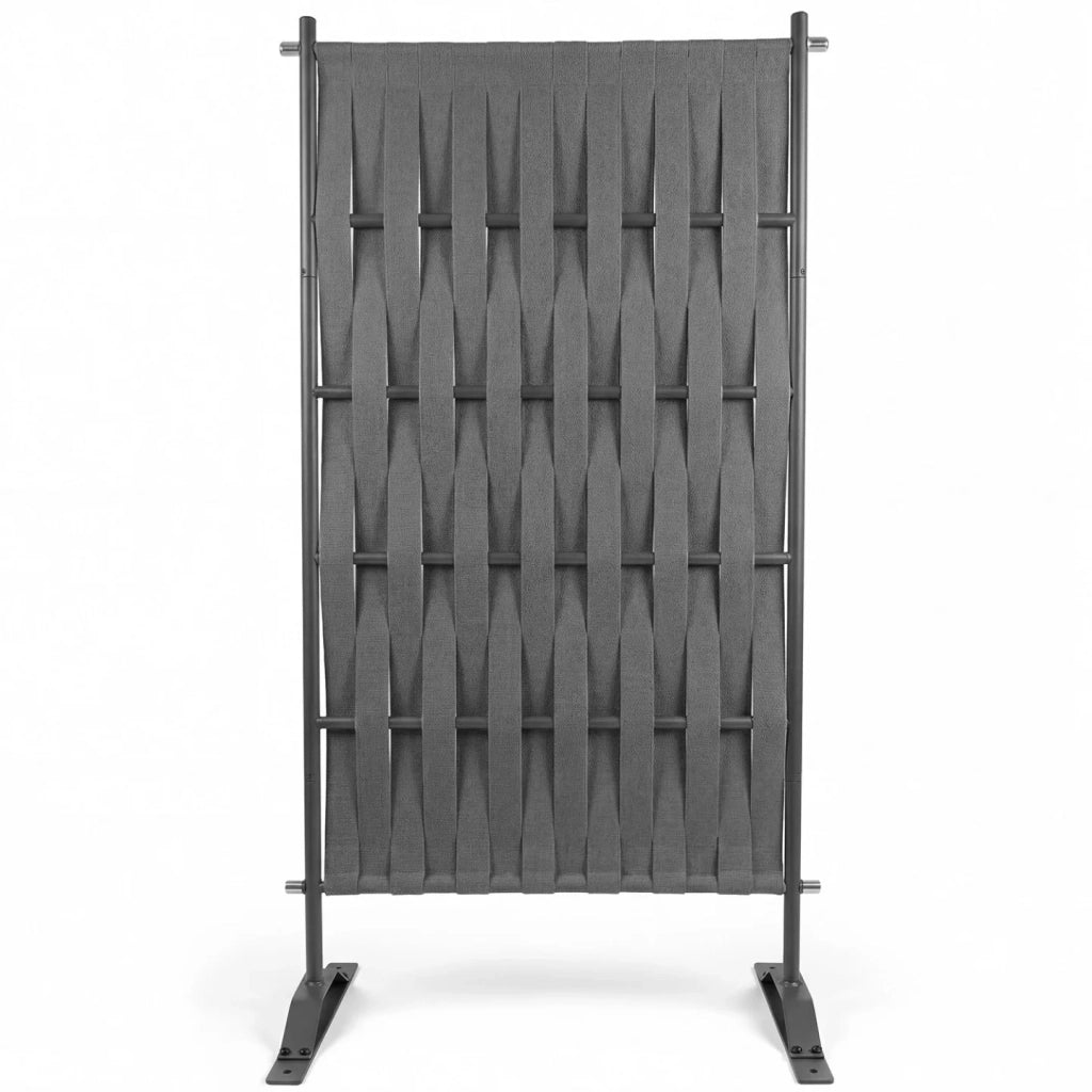 IDMarket - Schermo per esterni, fettuccia grigia, schermo decorativo, 80 x 150 cm, fettuccia e metallo, grigio antracite