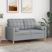 Divano a 2 Posti con Cuscini Grigio Chiaro 120 cm in Tessutocod mxl 70991