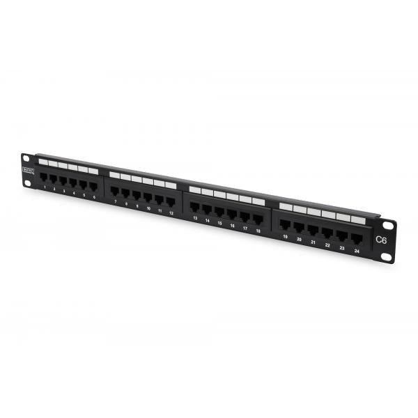 PANNELLO PATCH 19'' NON SCHERMATO UTP 24 PORTE 8 POLI RJ45 PER RETI CATEGORIA 6 - 1 UNITA'