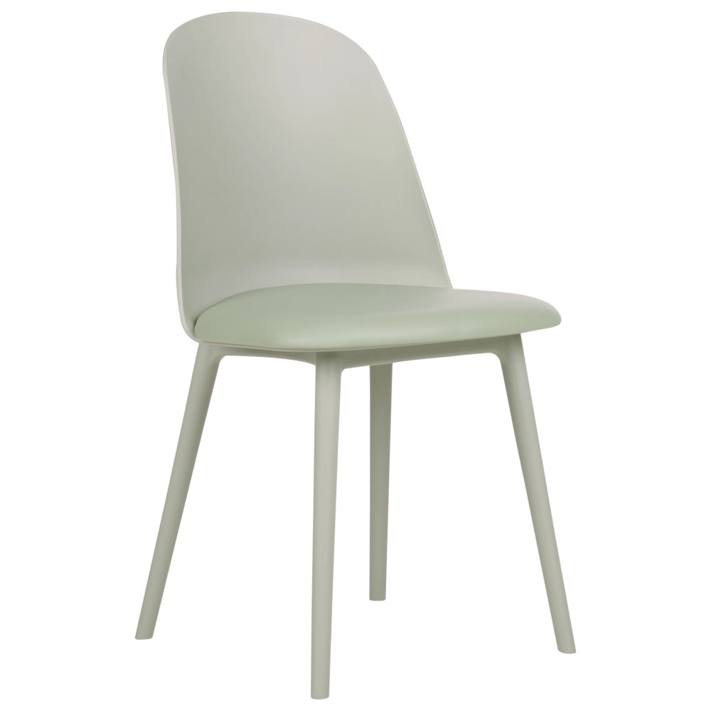 Set di 2 sedie da pranzo Verde chiaro Seduta sintetica imbottita Sedute da cucina Soggiorno moderno e minimalista