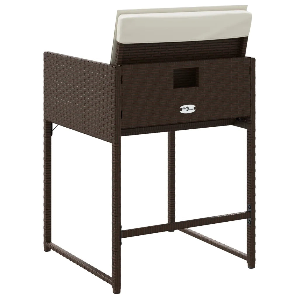 Sedie da Giardino con Cuscini 4 pz | Sedie da Esterno Marroni in Polyrattan