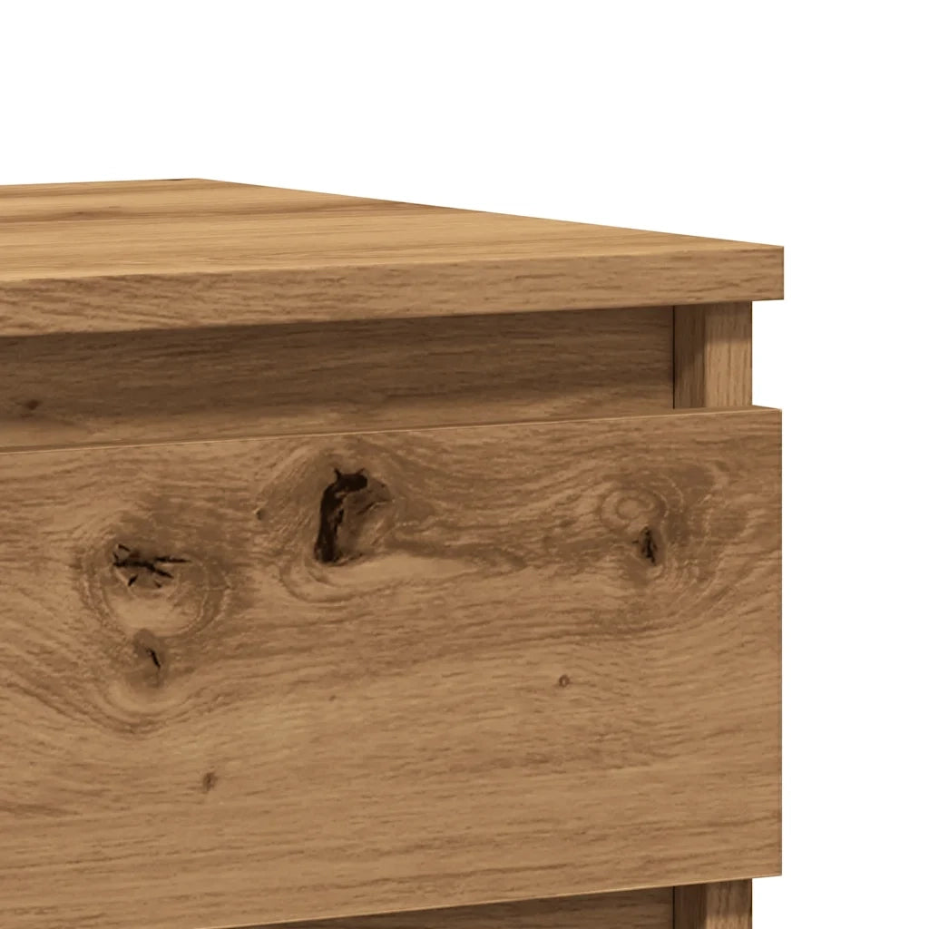 Comodino | Armadio da Notte | Mobiletto da notte Rovere Artigianale 40x35x50 cm in Legno Multistrato