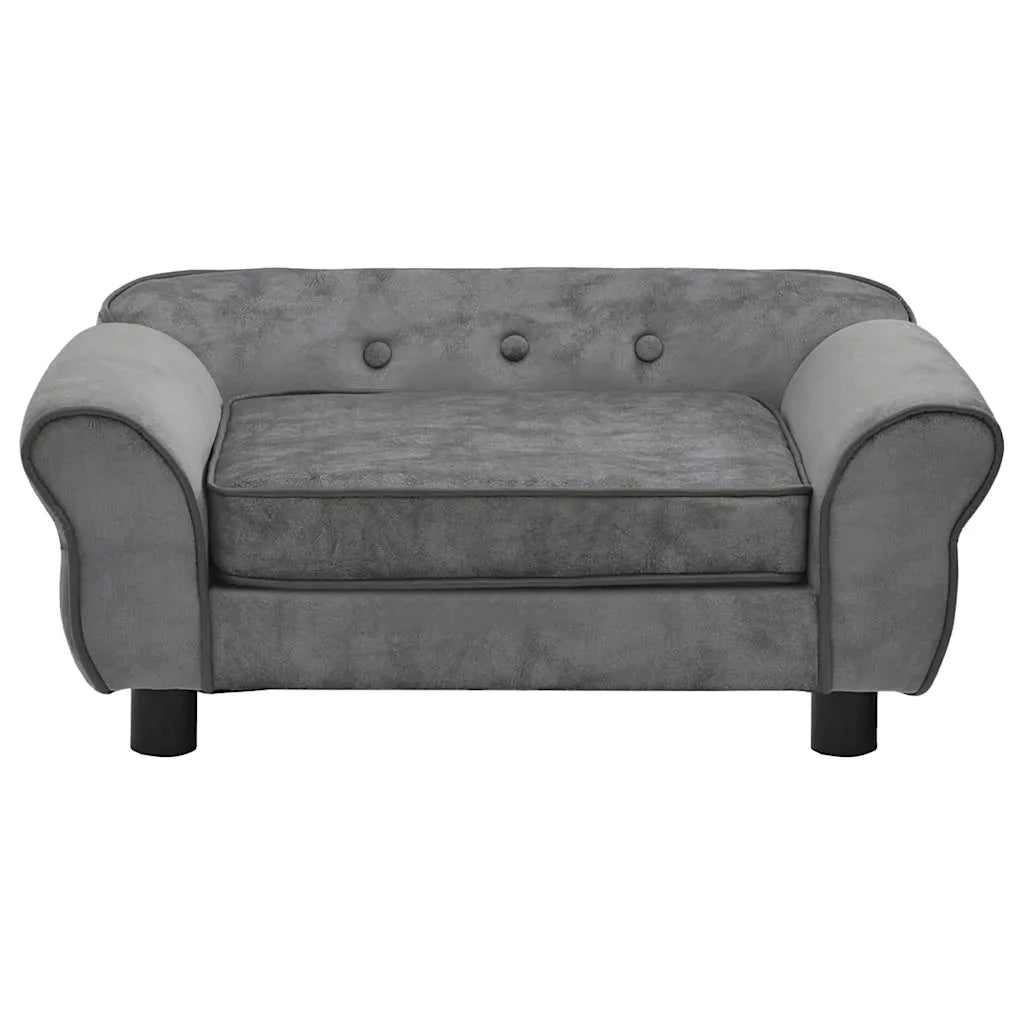 Divano per Cani Grigio Scuro 72x45x30 cm in Peluche 171039