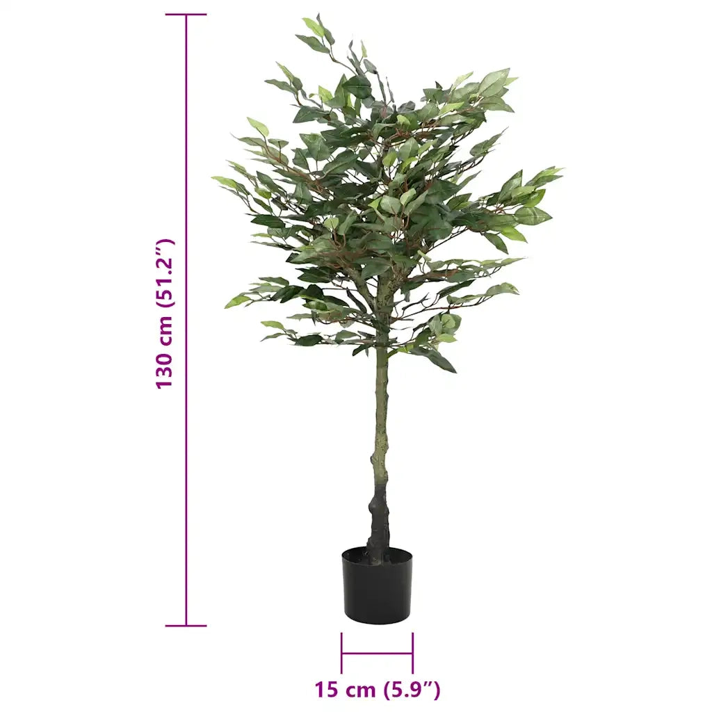 Albero di Ficus Artificiale 480 Foglie 130 cm Verde 4103573