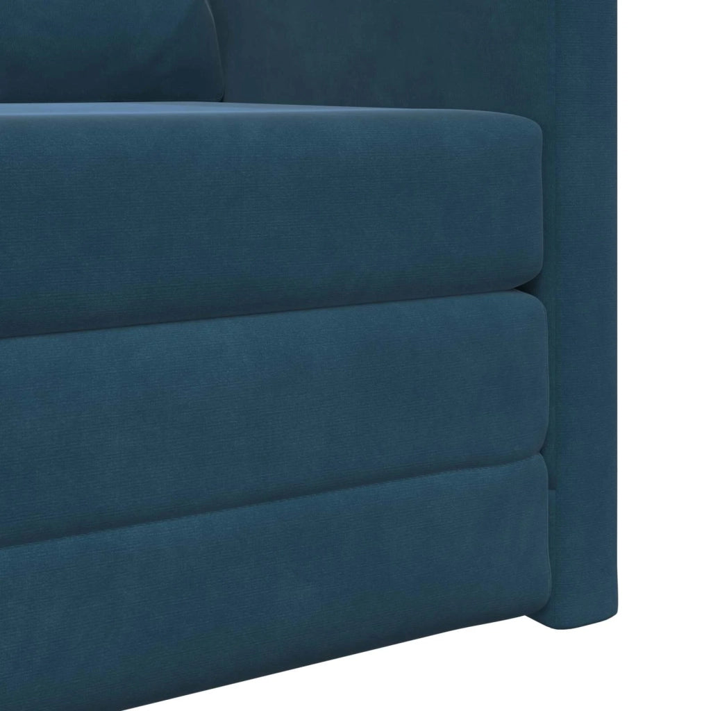 Divano letto | Sof¨¤ letto | Letto singolo Blu 74 x 77 x 81 cm Velluto