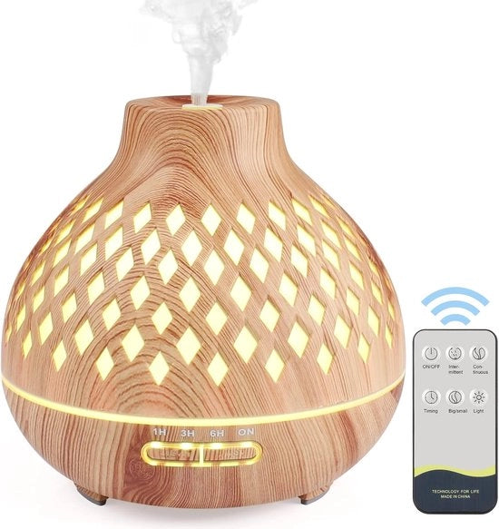 Diffusore di Olio Essenziale 400 ml Diffusore Aromatica Elettrico con Comando a Distanza Diffusore Ultrasonico per l'Aria Aromaterapia Diffusore per Casa Yoga Hout #2
