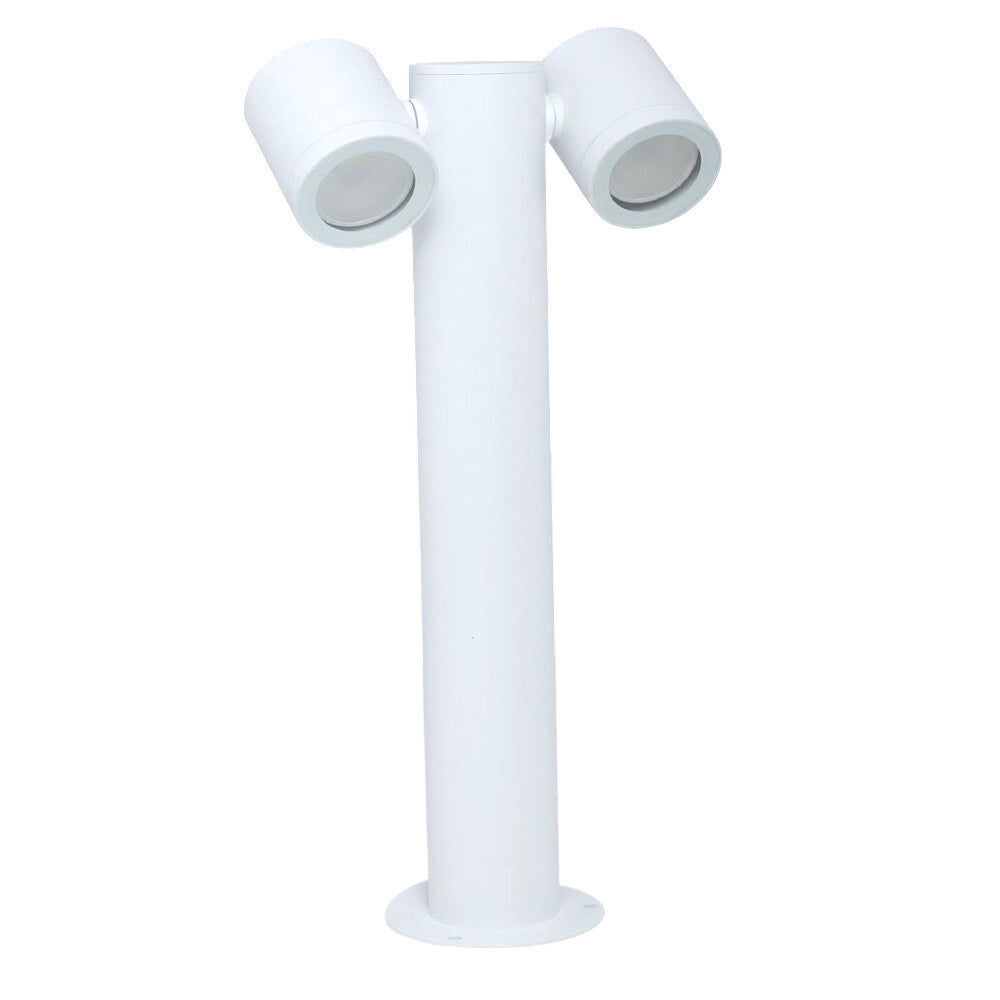 Trade Shop - Lampione Giardino Moderno Con Diffusori Orientabili Lampada Attaco Gu10 Ip44 539pb-b440 - Bianco