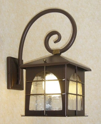 LANTERNA PLAFONIERA LAMPADA APPLIQUE A MURO GRETA 20X35x50 FERRO BATTUTO