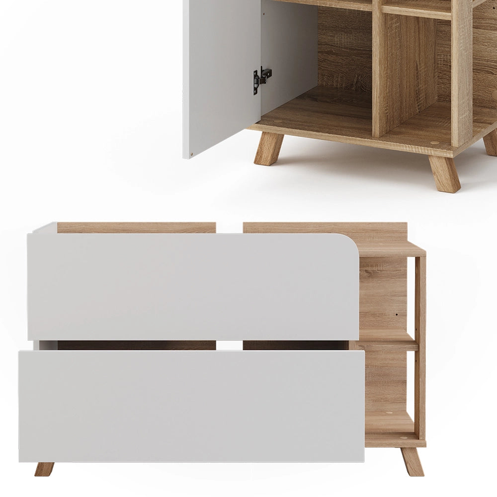 Vicco Set di mobili da bagno Sonoma/Bianco 3 parti