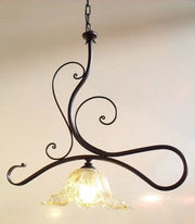 LAMPADARIO PLAFONIERA APPLIQUE EMOZIONI CM.64X36XH90 COLORE NERO/RUGGINE